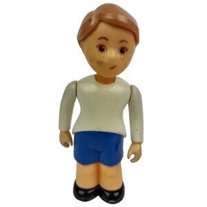 Little Tikes Dollhouse Figure Boy Brother Brown Hair Son Vintage